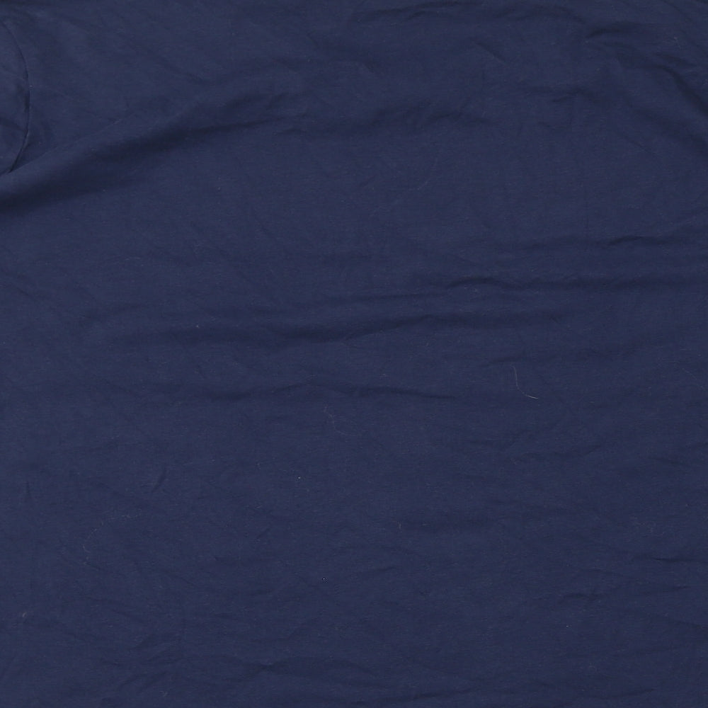 obu Womens Blue Cotton Basic T-Shirt Size 2XL Round Neck - Broderie Anglaise
