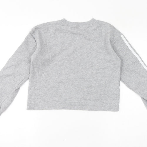 Boohoo Womens Grey Polyester Pullover Sweatshirt Size 6 Pullover - Cropped