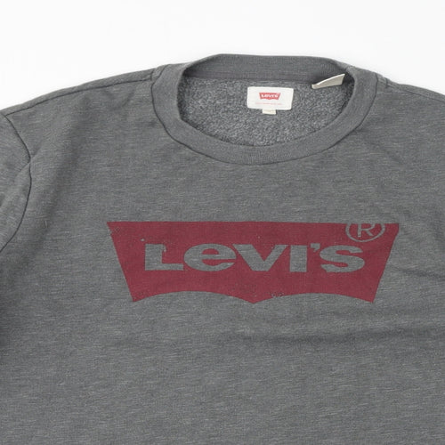 Levi's Womens Grey Cotton Pullover Sweatshirt Size S Pullover - Logo