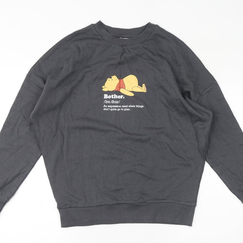 Disney Womens Grey Cotton Pullover Sweatshirt Size 8 Pullover - Size 8-10, Winnie the Pooh