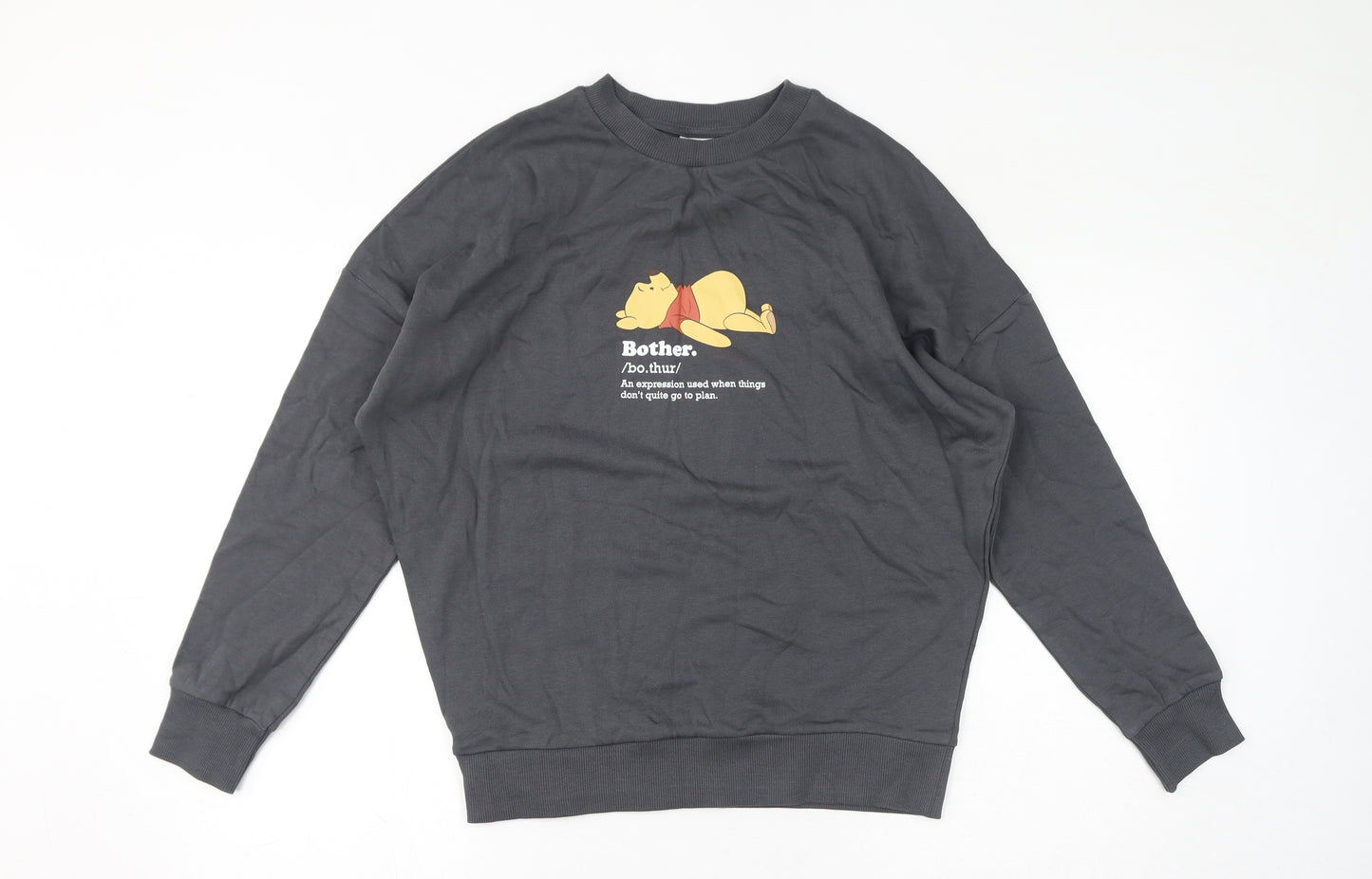 Disney Womens Grey Cotton Pullover Sweatshirt Size 8 Pullover - Size 8-10, Winnie the Pooh