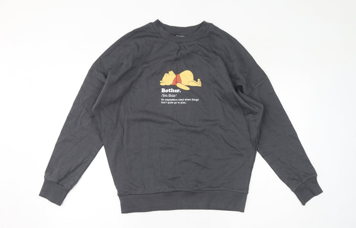 Disney Womens Grey Cotton Pullover Sweatshirt Size 8 Pullover - Size 8-10, Winnie the Pooh
