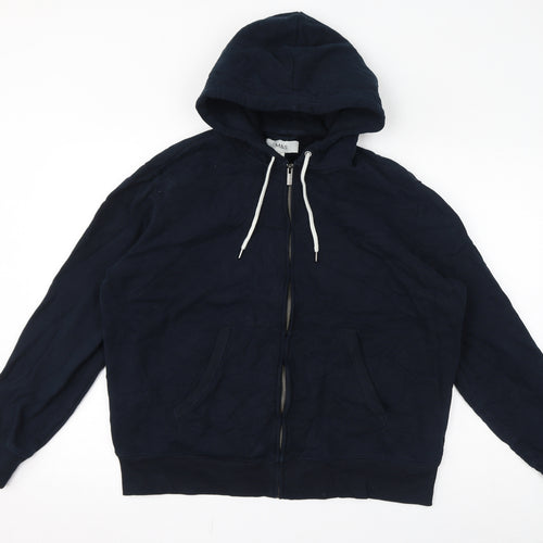 Marks and Spencer Mens Blue Cotton Full Zip Hoodie Size 2XL