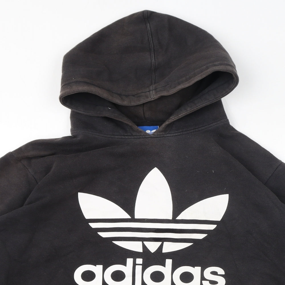 adidas Mens Grey Cotton Pullover Hoodie Size XL - Logo