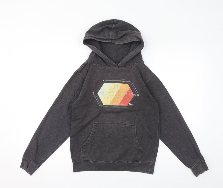 Troy Lee Designs Boys Grey Polyester Pullover Hoodie Size M Pullover - Logo