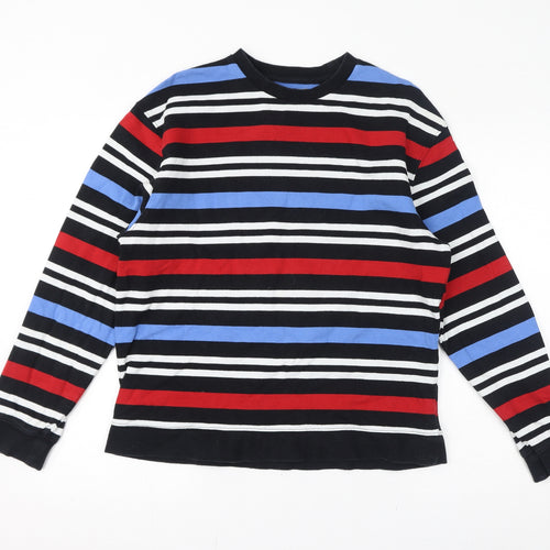 Topman Womens Multicoloured Striped Cotton Pullover Sweatshirt Size S Pullover