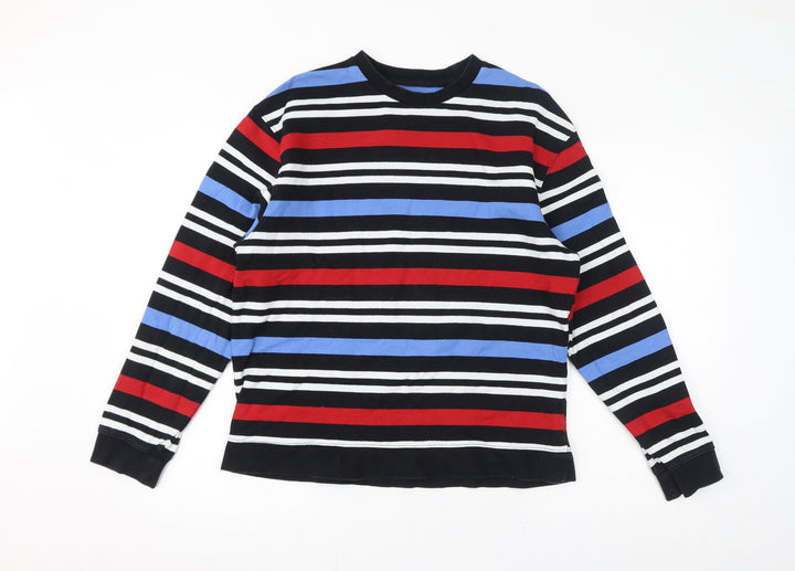 Topman Womens Multicoloured Striped Cotton Pullover Sweatshirt Size S Pullover