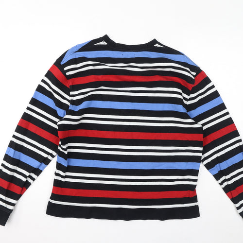 Topman Womens Multicoloured Striped Cotton Pullover Sweatshirt Size S Pullover