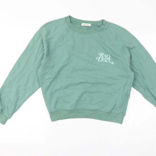 Ragdoll Womens Green Cotton Pullover Sweatshirt Size XS Pullover - Logo