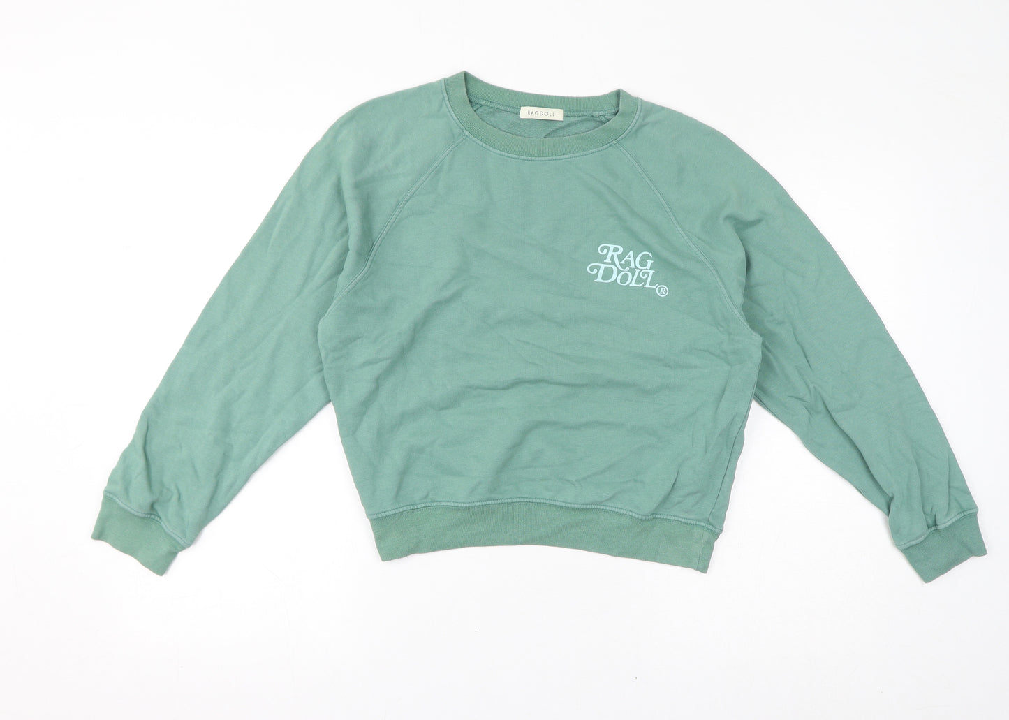 Ragdoll Womens Green Cotton Pullover Sweatshirt Size XS Pullover - Logo