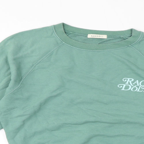 Ragdoll Womens Green Cotton Pullover Sweatshirt Size XS Pullover - Logo