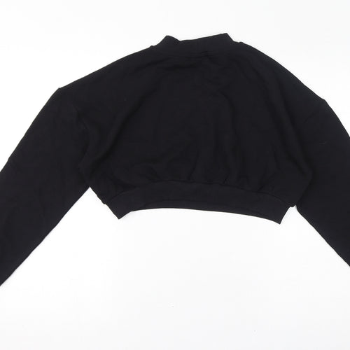 ASOS Womens Black Cotton Pullover Sweatshirt Size 14 Pullover - Cropped
