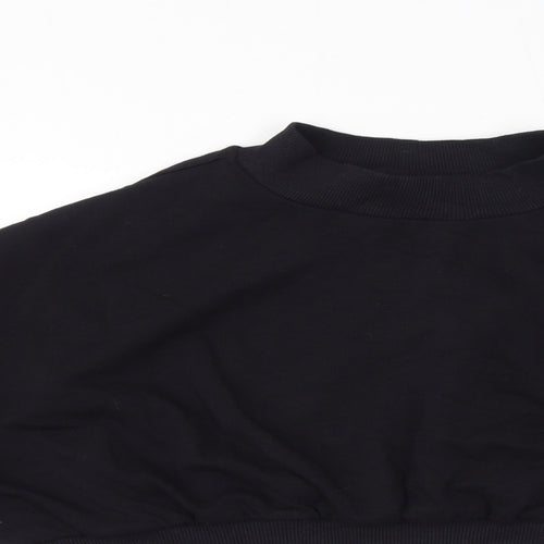 ASOS Womens Black Cotton Pullover Sweatshirt Size 14 Pullover - Cropped