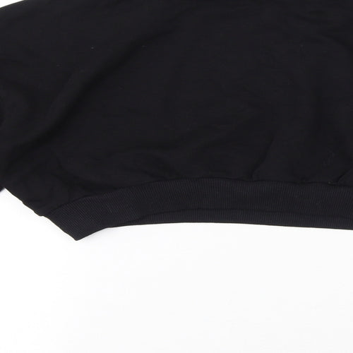 ASOS Womens Black Cotton Pullover Sweatshirt Size 14 Pullover - Cropped