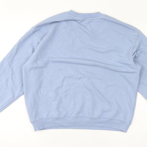 Monki Womens Blue Cotton Pullover Sweatshirt Size S Pullover