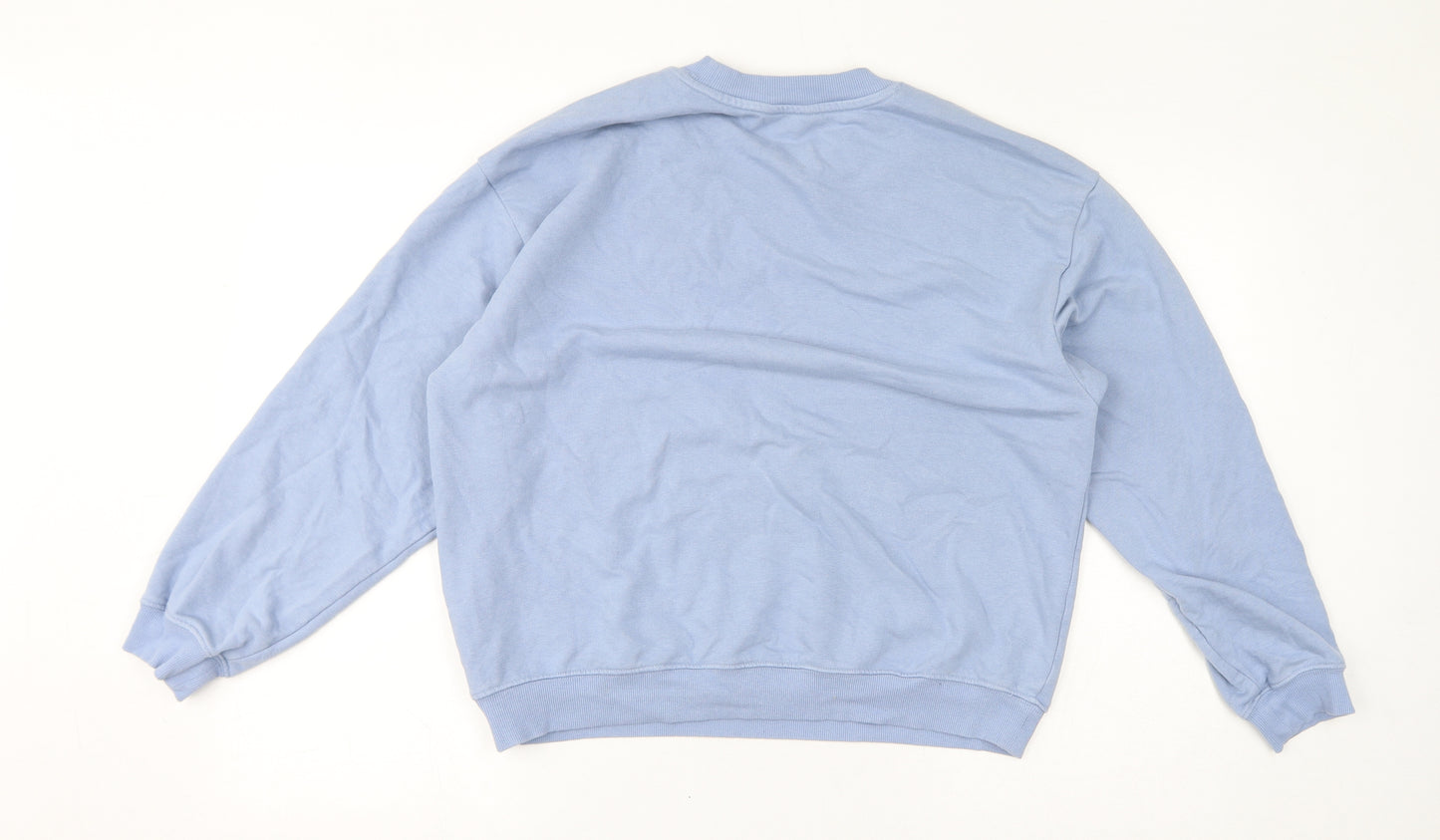 Monki Womens Blue Cotton Pullover Sweatshirt Size S Pullover