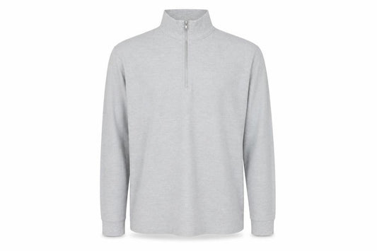 Front view of Topman men’s grey cotton henley sweatshirt, size S