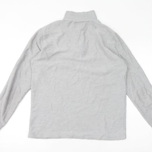 Topman Mens Grey Cotton Henley Sweatshirt Size S