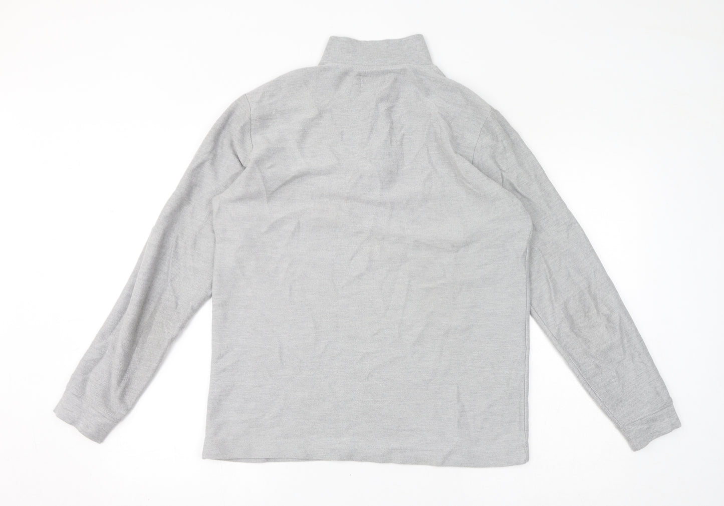 Topman Mens Grey Cotton Henley Sweatshirt Size S