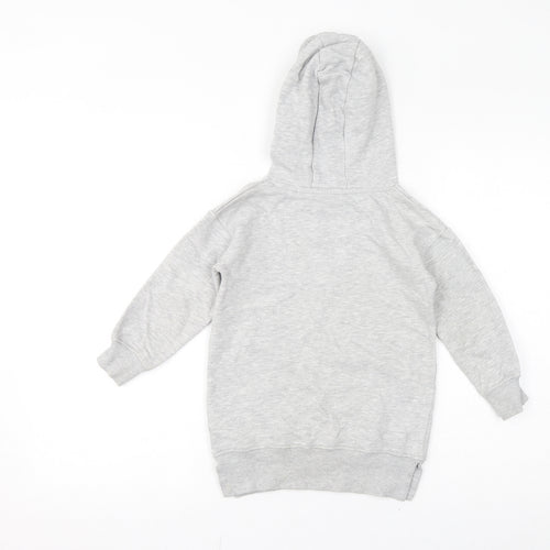 Marks and Spencer Girls Grey Cotton Pullover Hoodie Size 3-4 Years Pullover - Minnie Mouse, Sequins