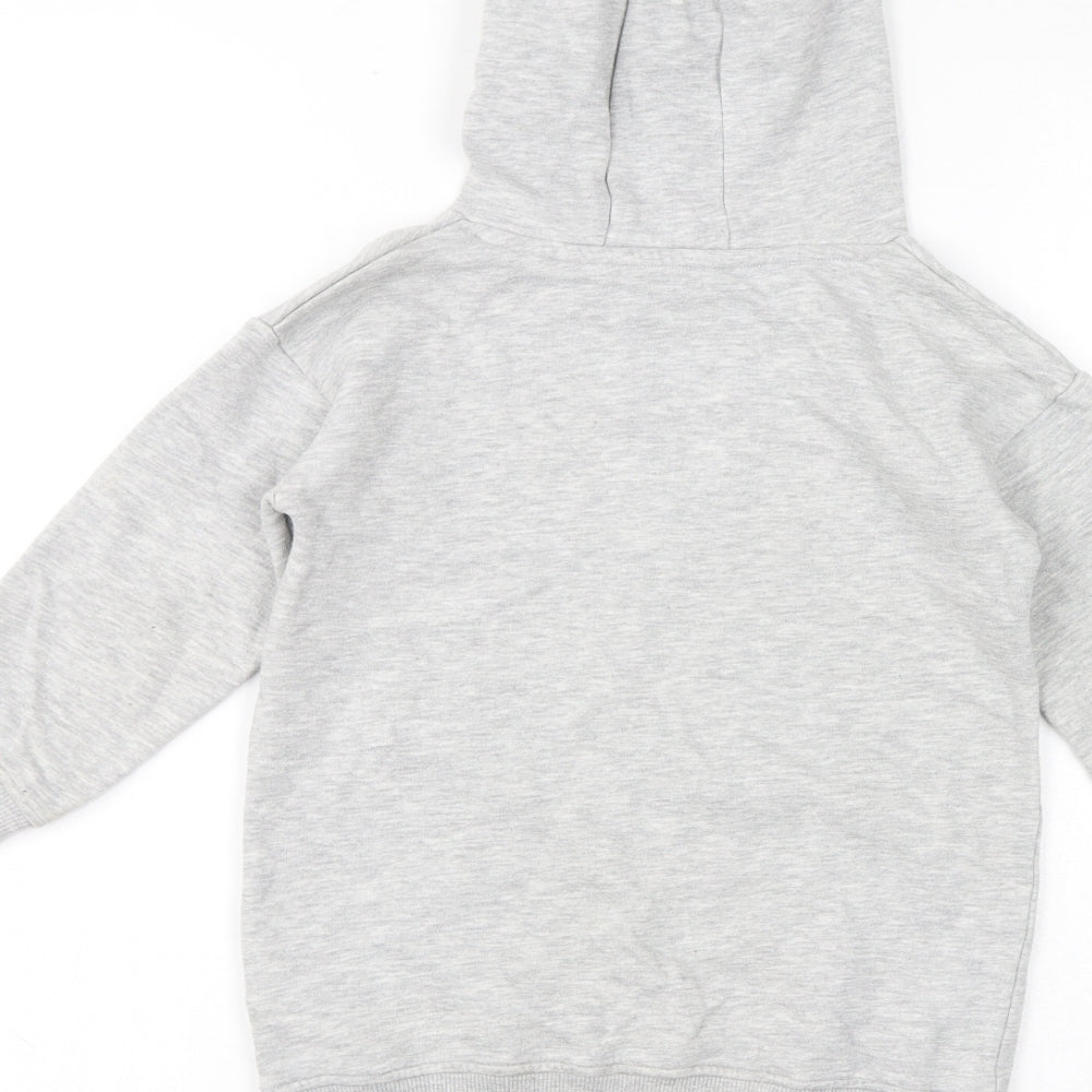 Marks and Spencer Girls Grey Cotton Pullover Hoodie Size 3-4 Years Pullover - Minnie Mouse, Sequins