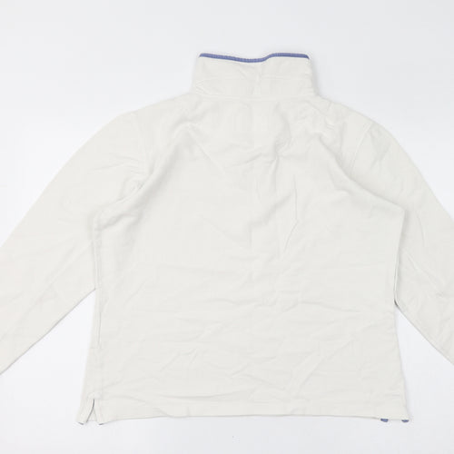 Crew Clothing Womens White Cotton Pullover Sweatshirt Size 12 Pullover