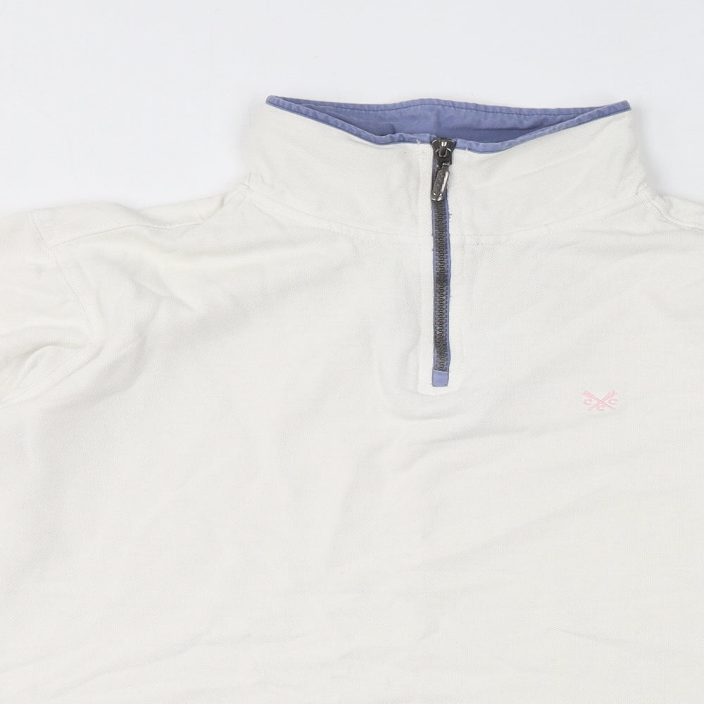 Crew Clothing Womens White Cotton Pullover Sweatshirt Size 12 Pullover