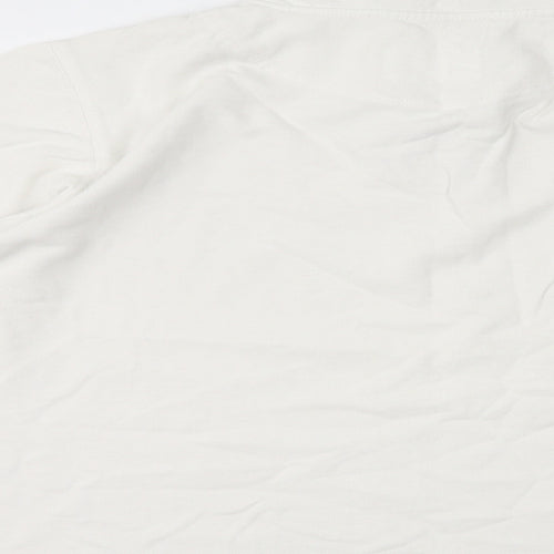 Crew Clothing Womens White Cotton Pullover Sweatshirt Size 12 Pullover