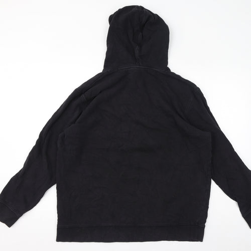 JACK & JONES Mens Black Cotton Pullover Hoodie Size 2XL