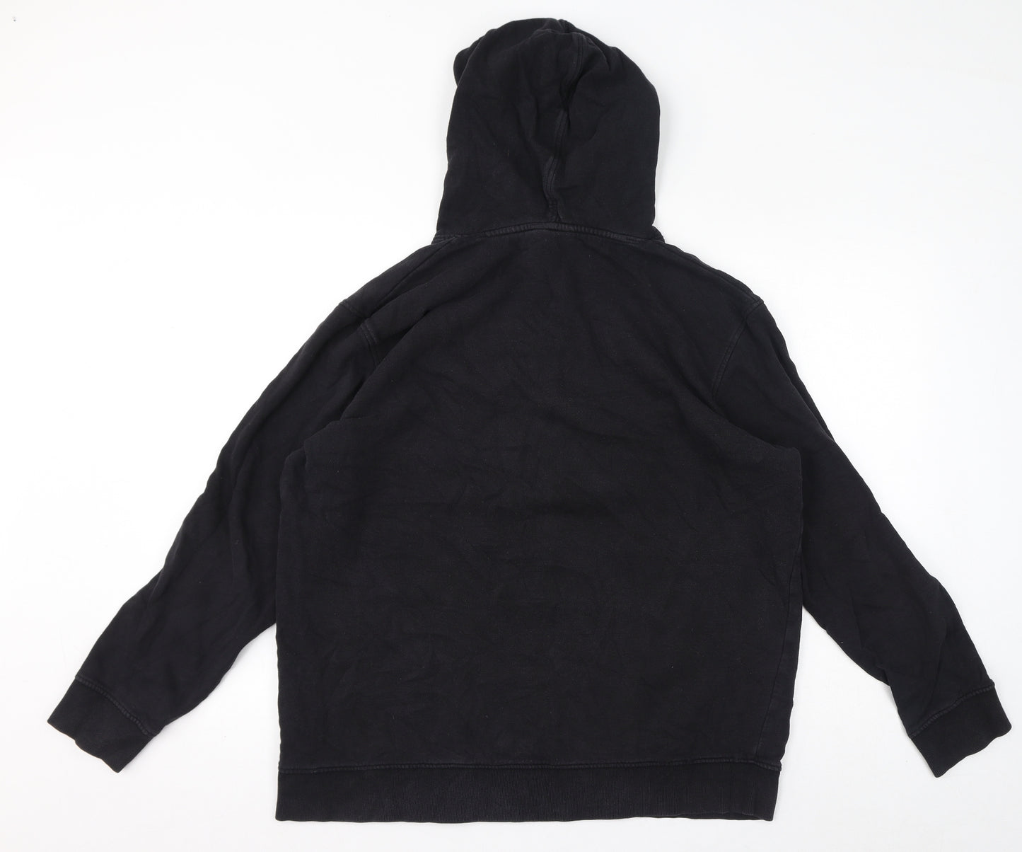 JACK & JONES Mens Black Cotton Pullover Hoodie Size 2XL