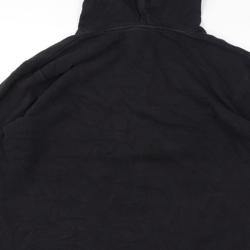 JACK & JONES Mens Black Cotton Pullover Hoodie Size 2XL