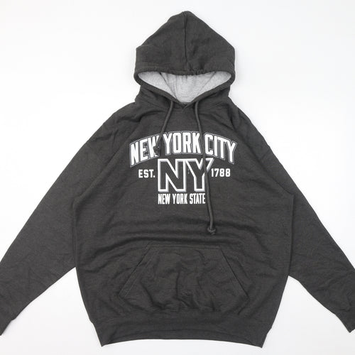 Point Mens Grey Cotton Pullover Hoodie Size XL - New York City, 1788