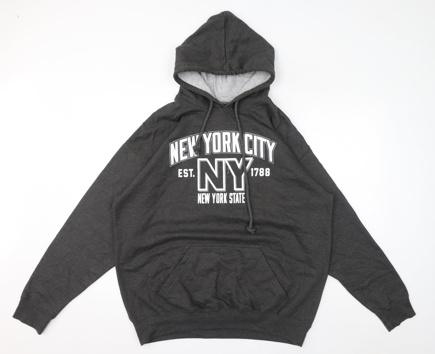 Point Mens Grey Cotton Pullover Hoodie Size XL - New York City, 1788