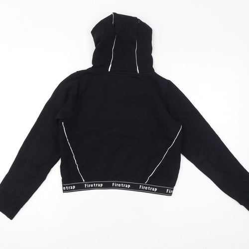 Firetrap Girls Black Cotton Pullover Hoodie Size 11-12 Years Pullover