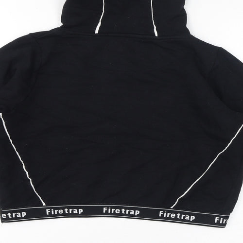 Firetrap Girls Black Cotton Pullover Hoodie Size 11-12 Years Pullover