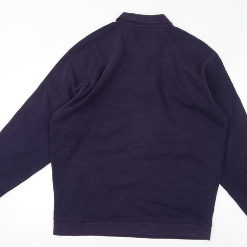 EWM Mens Blue Cotton Henley Sweatshirt Size XL