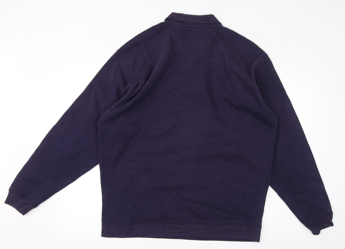 EWM Mens Blue Cotton Henley Sweatshirt Size XL