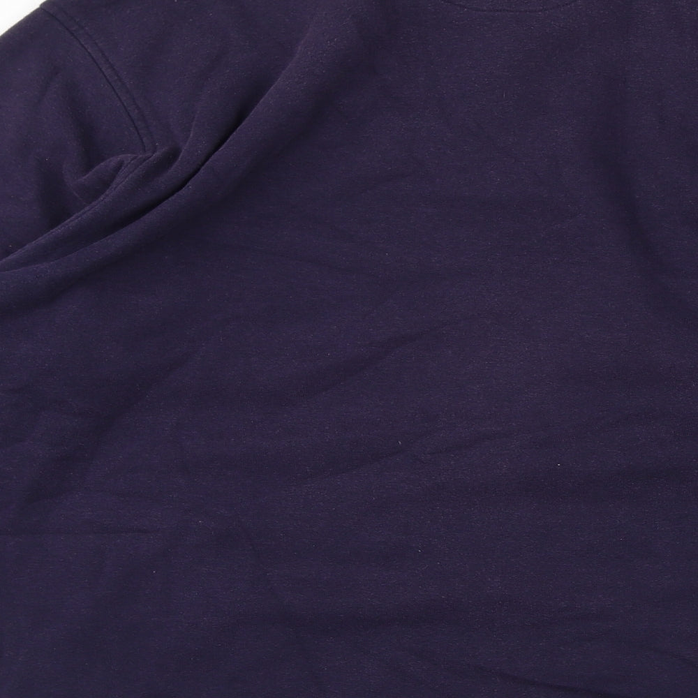 EWM Mens Blue Cotton Henley Sweatshirt Size XL