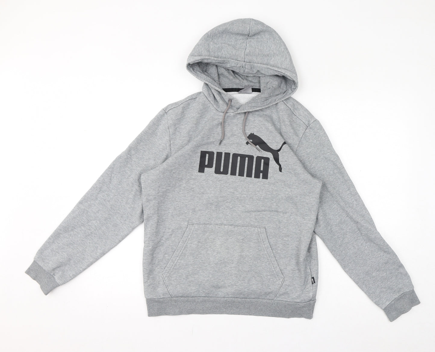 PUMA Womens Grey Cotton Pullover Hoodie Size S Pullover - Logo