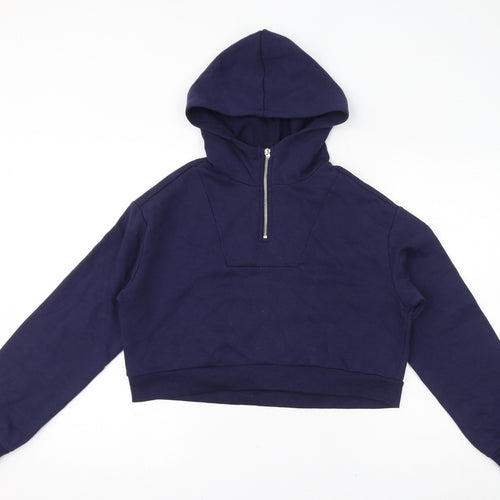 Divided by H&M Womens Blue Cotton Pullover Hoodie Size S Pullover - Cropped
