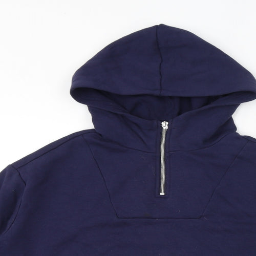 Divided by H&M Womens Blue Cotton Pullover Hoodie Size S Pullover - Cropped