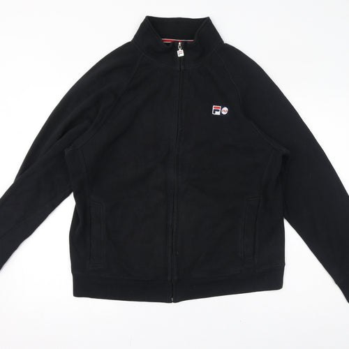 FILA Womens Black Cotton Full Zip Sweatshirt Size L Zip