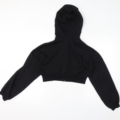 Divided by H&M Womens Black Cotton Full Zip Hoodie Size S Zip - Cropped