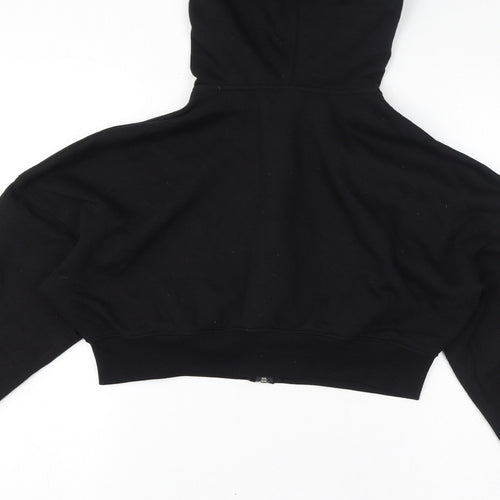 Divided by H&M Womens Black Cotton Full Zip Hoodie Size S Zip - Cropped