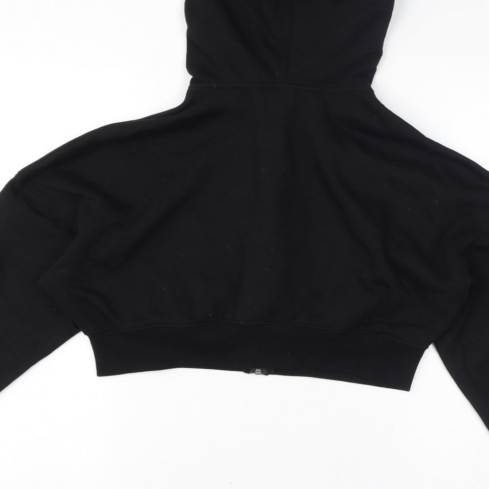 Divided by H&M Womens Black Cotton Full Zip Hoodie Size S Zip - Cropped