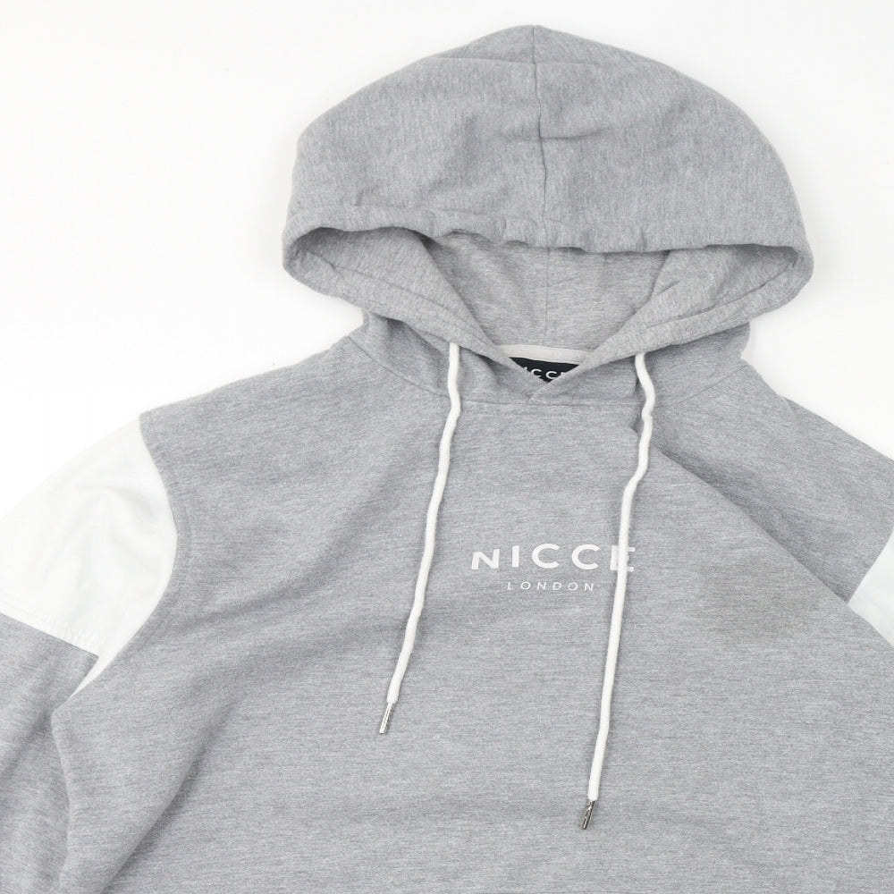 NICCE Womens Grey Cotton Pullover Hoodie One Size Pullover