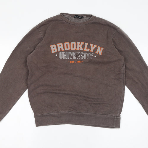 PRETTYLITTLETHING Womens Brown Polyester Pullover Sweatshirt Size S Pullover - Brooklyn University