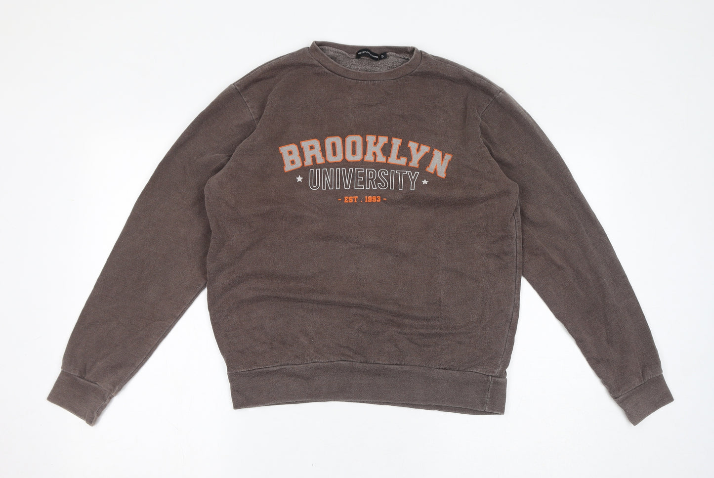 PRETTYLITTLETHING Womens Brown Polyester Pullover Sweatshirt Size S Pullover - Brooklyn University
