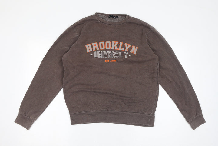PRETTYLITTLETHING Womens Brown Polyester Pullover Sweatshirt Size S Pullover - Brooklyn University