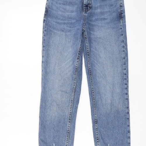 Topshop Womens Blue Cotton Capri Jeans Size 25 in L32 in Regular Zip - Pockets